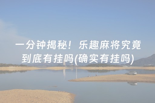 一分钟揭秘！乐趣麻将究竟到底有挂吗(确实有挂吗)