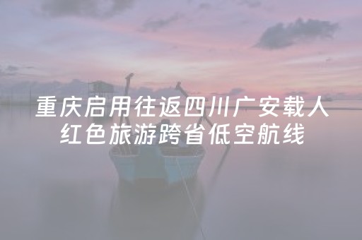 重庆启用往返四川广安载人红色旅游跨省低空航线
