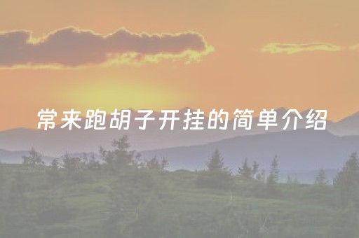 常来跑胡子开挂的简单介绍