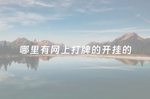 哪里有网上打牌的开挂的（网上打牌有没有开挂的）