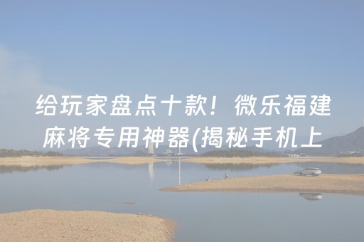 给玩家盘点十款！微乐福建麻将专用神器(揭秘手机上最新神器下载)