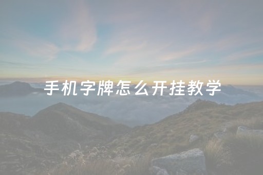 手机字牌怎么开挂教学（手机字牌）