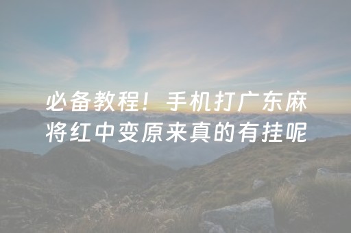 必备教程！手机打广东麻将红中变原来真的有挂呢(确定是有挂)