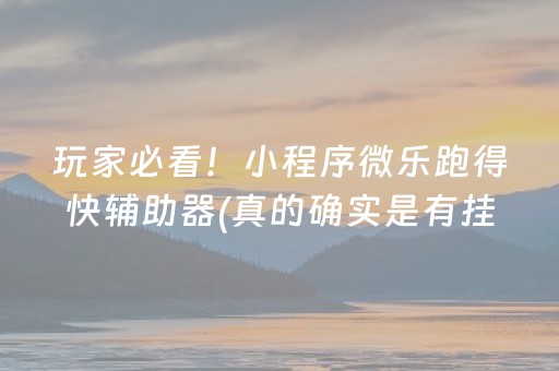 玩家必看！小程序微乐跑得快辅助器(真的确实是有挂)