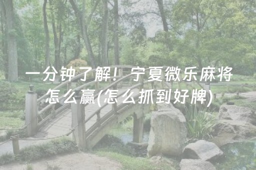 一分钟了解！宁夏微乐麻将怎么赢(怎么抓到好牌)