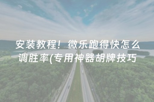 安装教程！微乐跑得快怎么调胜率(专用神器胡牌技巧)