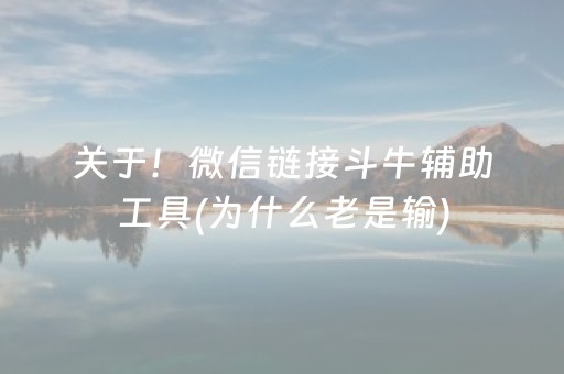 关于！微信链接斗牛辅助工具(为什么老是输)