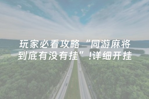 玩家必看攻略“同游麻将到底有没有挂”!详细开挂教程-知乎