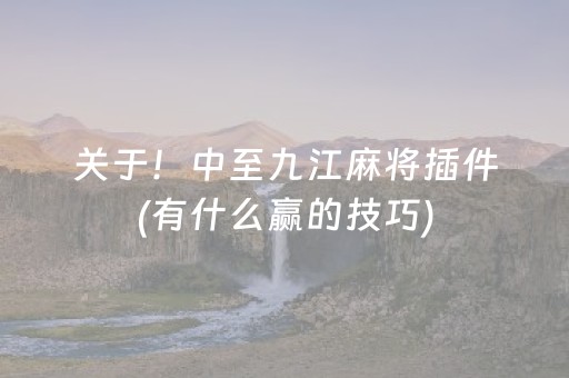 关于！中至九江麻将插件(有什么赢的技巧)