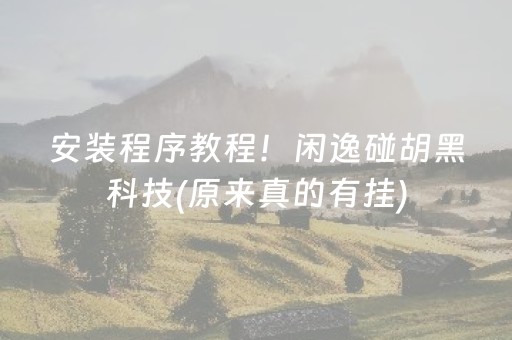 安装程序教程！闲逸碰胡黑科技(原来真的有挂)