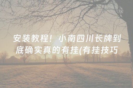 安装教程！小南四川长牌到底确实真的有挂(有挂技巧辅助器)