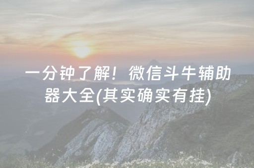 一分钟了解！微信斗牛辅助器大全(其实确实有挂)