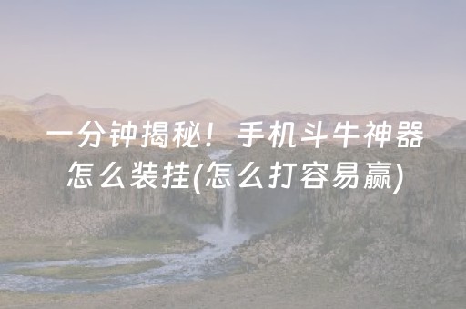 一分钟揭秘！手机斗牛神器怎么装挂(怎么打容易赢)