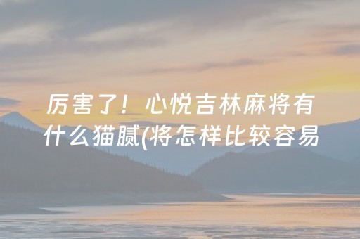 厉害了！心悦吉林麻将有什么猫腻(将怎样比较容易赢)