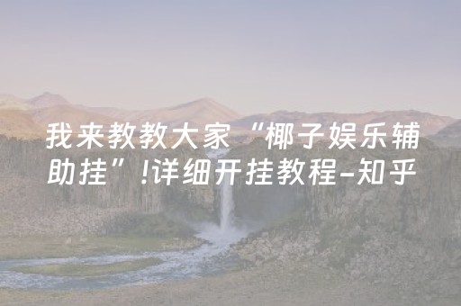 我来教教大家“椰子娱乐辅助挂”!详细开挂教程-知乎