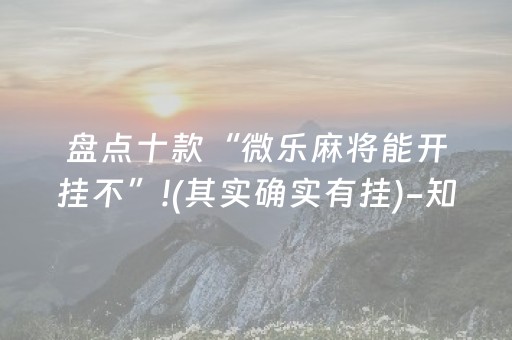 盘点十款“微乐麻将能开挂不”!(其实确实有挂)-知乎