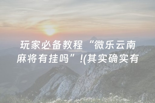 玩家必备教程“微乐云南麻将有挂吗”!(其实确实有挂)-知乎