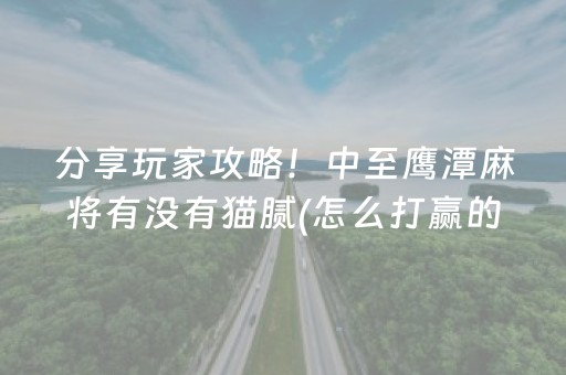 分享玩家攻略！中至鹰潭麻将有没有猫腻(怎么打赢的几率大)