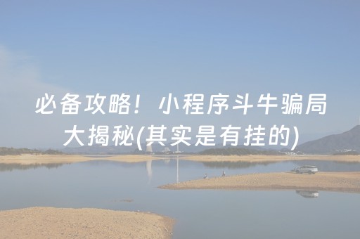 必备攻略！小程序斗牛骗局大揭秘(其实是有挂的)