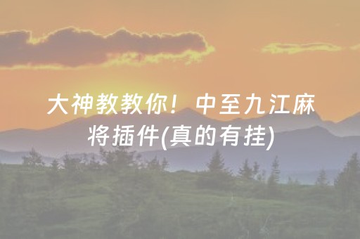 大神教教你！中至九江麻将插件(真的有挂)