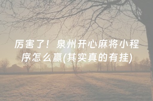 厉害了！泉州开心麻将小程序怎么赢(其实真的有挂)