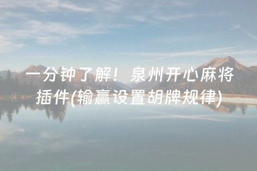 一分钟了解！泉州开心麻将插件(输赢设置胡牌规律)