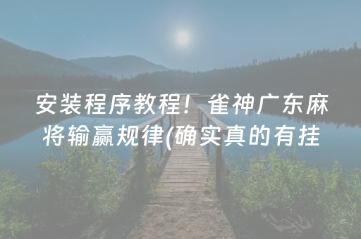 安装程序教程！雀神广东麻将输赢规律(确实真的有挂)