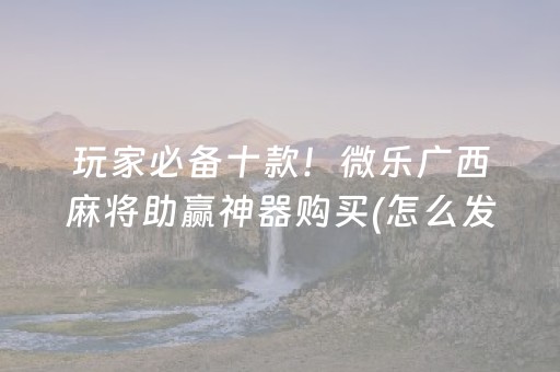 玩家必备十款！微乐广西麻将助赢神器购买(怎么发好牌)