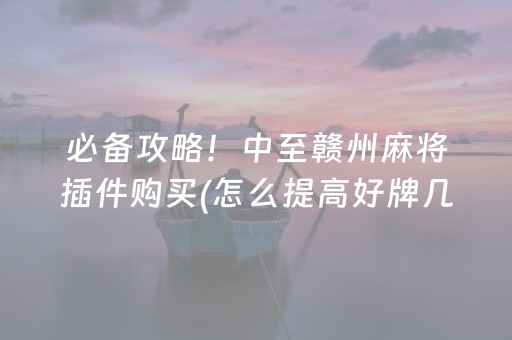 必备攻略！中至赣州麻将插件购买(怎么提高好牌几率)