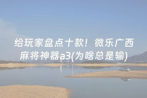 给玩家盘点十款！微乐广西麻将神器a3(为啥总是输)