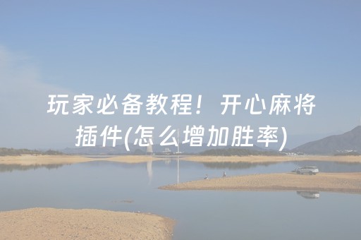 玩家必备教程！开心麻将插件(怎么增加胜率)