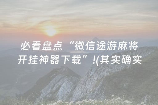 必看盘点“微信途游麻将开挂神器下载”!(其实确实有挂)-知乎