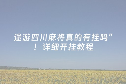 途游四川麻将真的有挂吗”！详细开挂教程（确实真的有挂)-知乎