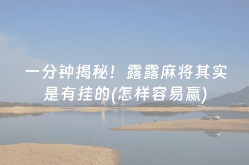 一分钟揭秘！露露麻将其实是有挂的(怎样容易赢)