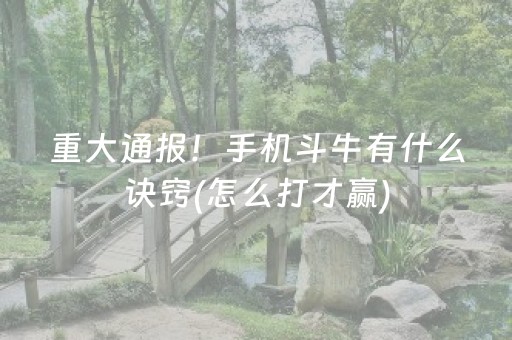 重大通报！手机斗牛有什么诀窍(怎么打才赢)
