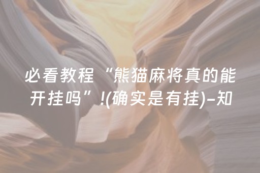 必看教程“熊猫麻将真的能开挂吗”!(确实是有挂)-知乎