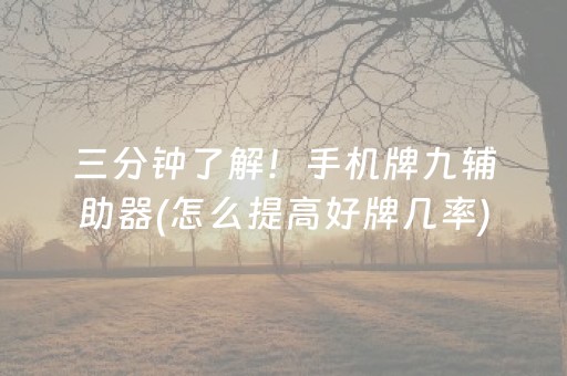 三分钟了解！手机牌九辅助器(怎么提高好牌几率)
