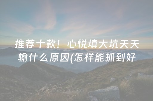 推荐十款！心悦填大坑天天输什么原因(怎样能抓到好牌)