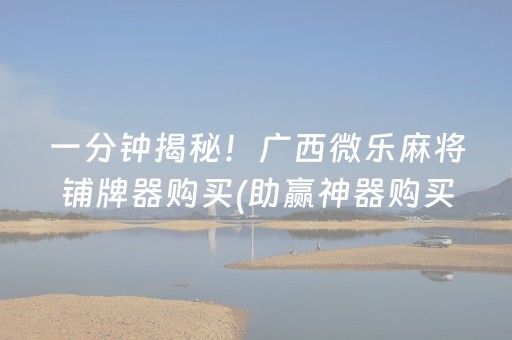 一分钟揭秘！广西微乐麻将铺牌器购买(助赢神器购买)