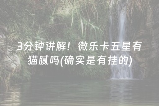 3分钟讲解！微乐卡五星有猫腻吗(确实是有挂的)