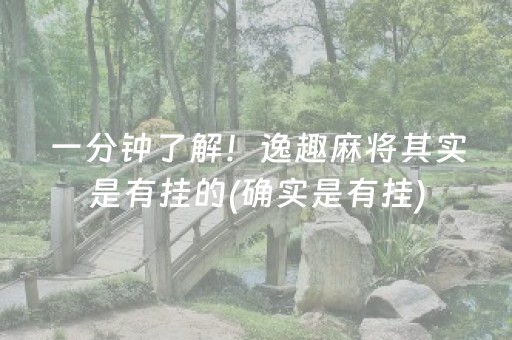 一分钟了解！逸趣麻将其实是有挂的(确实是有挂)