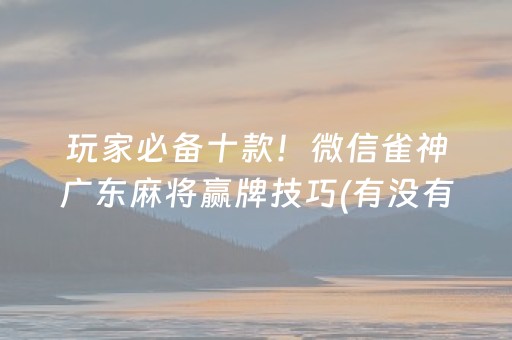 玩家必备十款！微信雀神广东麻将赢牌技巧(有没有猫腻)