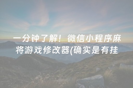 一分钟了解！微信小程序麻将游戏修改器(确实是有挂)