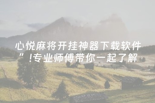 心悦麻将开挂神器下载软件”!专业师傅带你一起了解（详细教程）-知乎