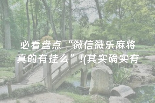 必看盘点“微信微乐麻将真的有挂么”!(其实确实有挂)-知乎