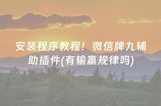 安装程序教程！微信牌九辅助插件(有输赢规律吗)