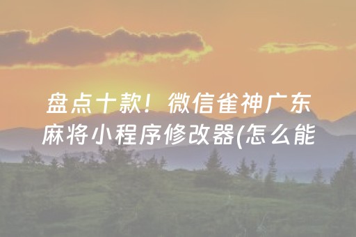 盘点十款！微信雀神广东麻将小程序修改器(怎么能拿好牌)