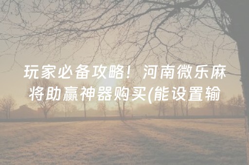 玩家必备攻略！河南微乐麻将助赢神器购买(能设置输赢吗)