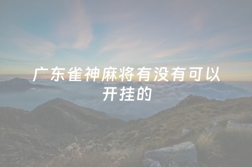 广东雀神麻将有没有可以开挂的（雀神广东麻将开挂应用）