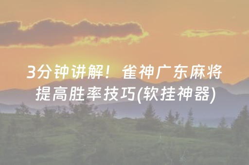 3分钟讲解！雀神广东麻将提高胜率技巧(软挂神器)
